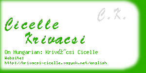 cicelle krivacsi business card